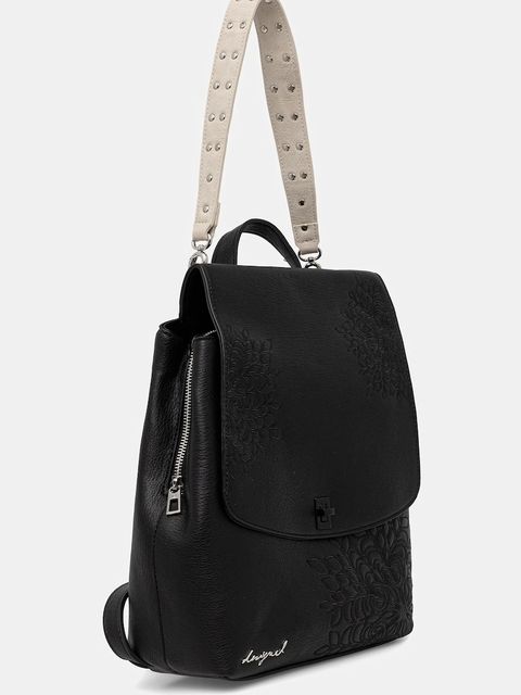 Desigual plecak SIERRA SUMY MINI STR damski kolor czarny mały gładki 25WAKP19