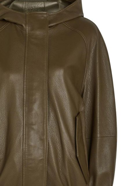Nour Hammour hooded leather jacket - Green - zdjęcie produktu nr 2