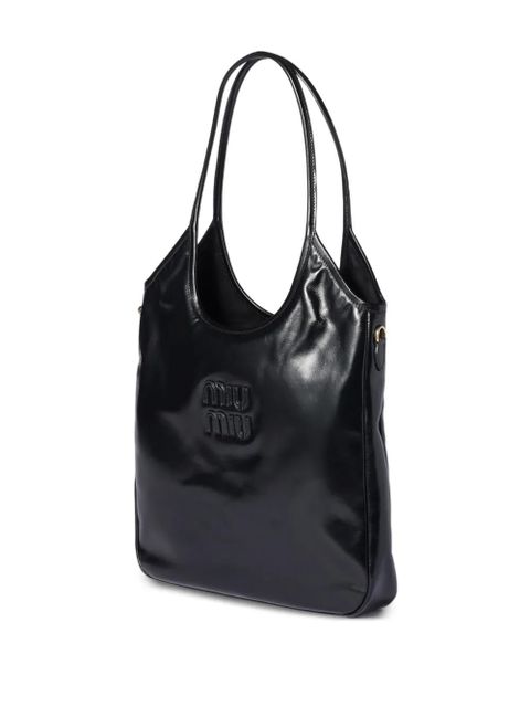 Miu Miu Ivy leather tote bag - Black
