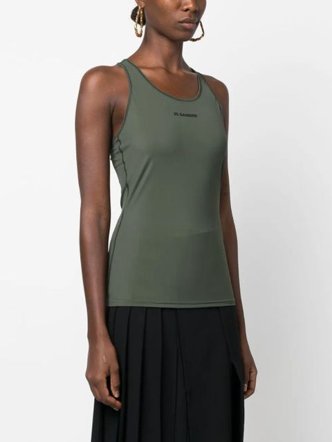 Jil Sander logo-print tank top - Green - zdjęcie produktu nr 2