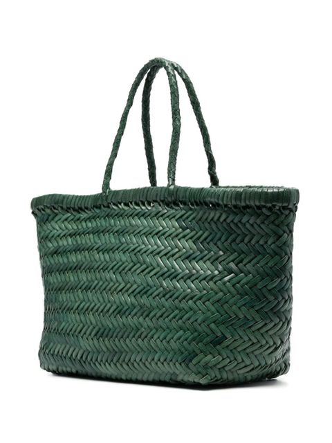 DRAGON DIFFUSION Triple Jump Small woven leather tote - Green