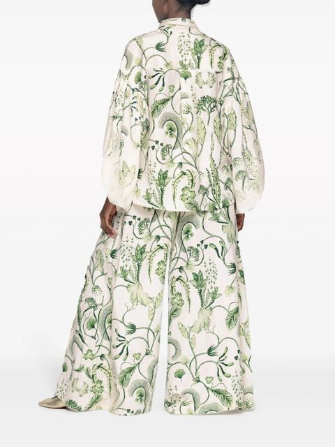 Agua By Agua Bendita Marea Habitat floral-print palazzo trousers - White