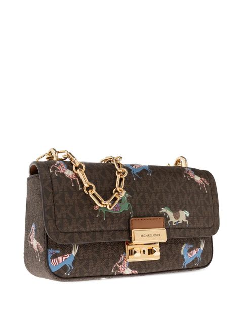 Michael Kors Tribeca horse-print crossbody bag - Brown