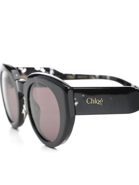 Chloé Eyewear marble-effect frame sunglasses - Black