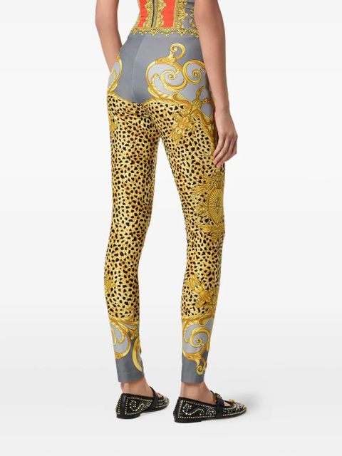Versace baroque-print leggings - Yellow