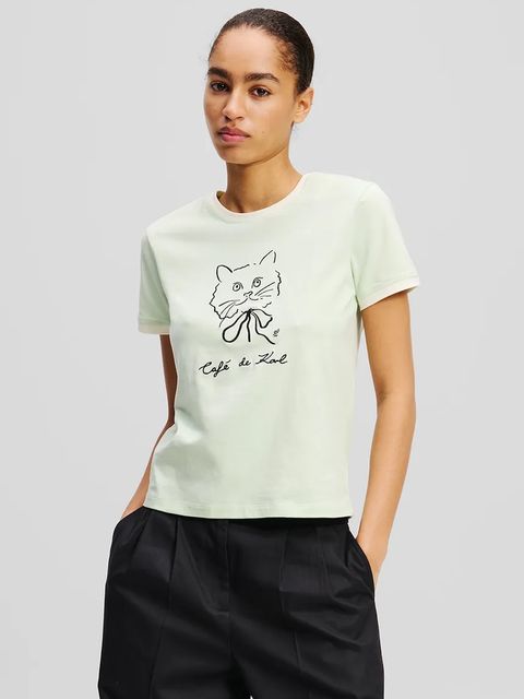 Karl Lagerfeld t-shirt bawełniany - zdjęcie produktu nr 2