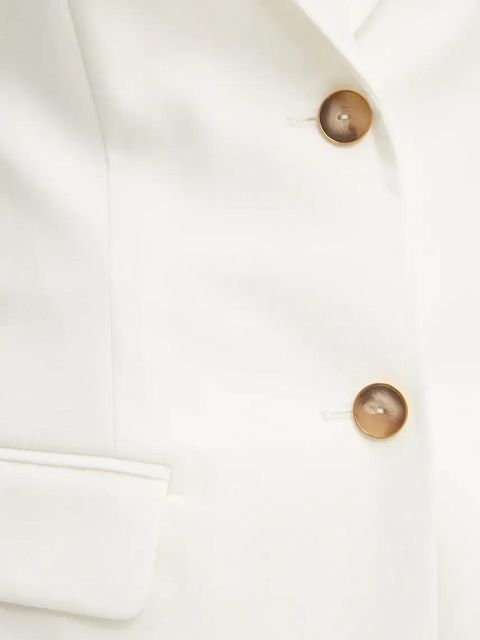 Answear.LAB marynarka taliowana z chustą kolor biały jednorzędowa gładka