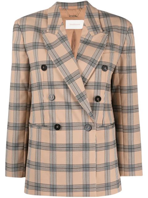 ZIMMERMANN Luminosity checked double-breasted blazer - Neutrals - zdjęcie produktu nr 1