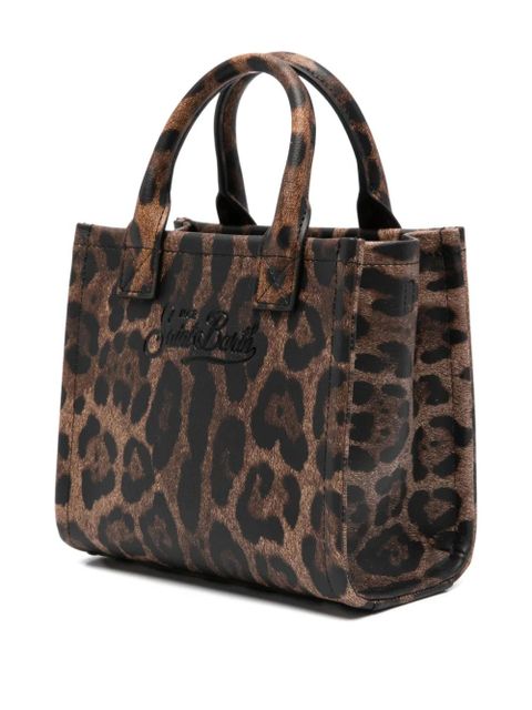 MC2 Saint Barth leopard print top handle tote bag - Brown