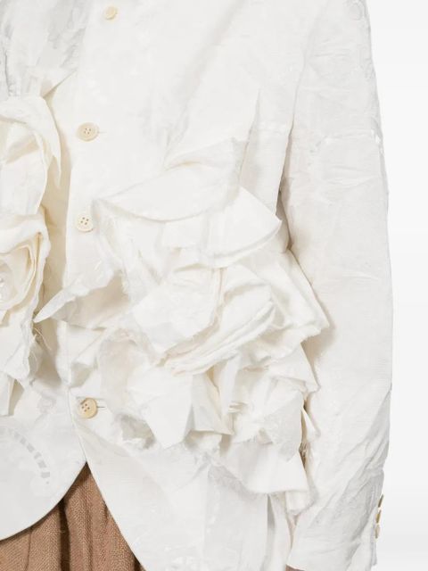 Comme Des Garçons ruffled blazer - White