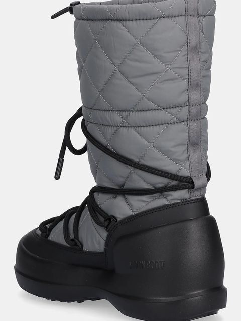Moon Boot śniegowce MB MEZZALUNA QUILTED HIGH BOOT WP kolor szary 80D2500080 H006