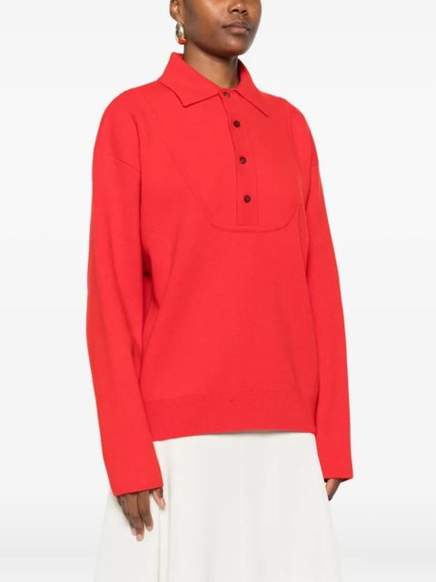 Jacquemus polo-neck buttoned sweater - Red