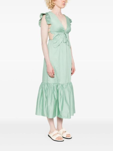 FARM Rio cut-out midi dress - Green