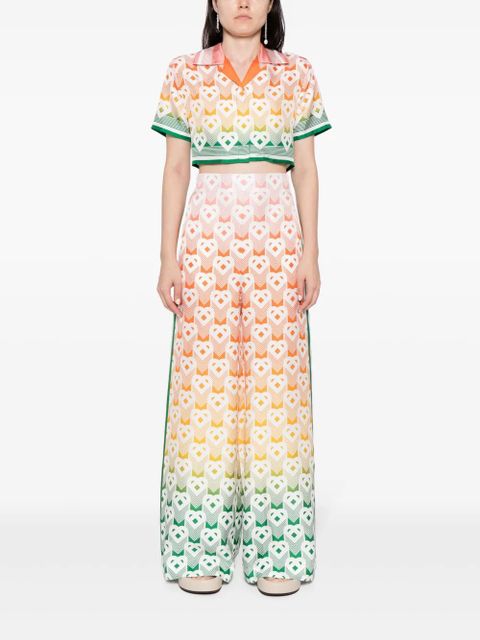 Casablanca Heart Monogram silk trousers - Orange - zdjęcie produktu nr 2