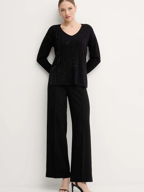 Joseph Ribkoff sweter z dodatkiem jedwabiu damski kolor czarny lekki 254966