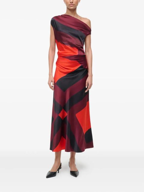 STAUD Phare one-shoulder midi dress - Red - zdjęcie produktu nr 2