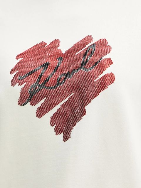 Karl Lagerfeld bluza bawełniana damska kolor beżowy z aplikacją A1W20045