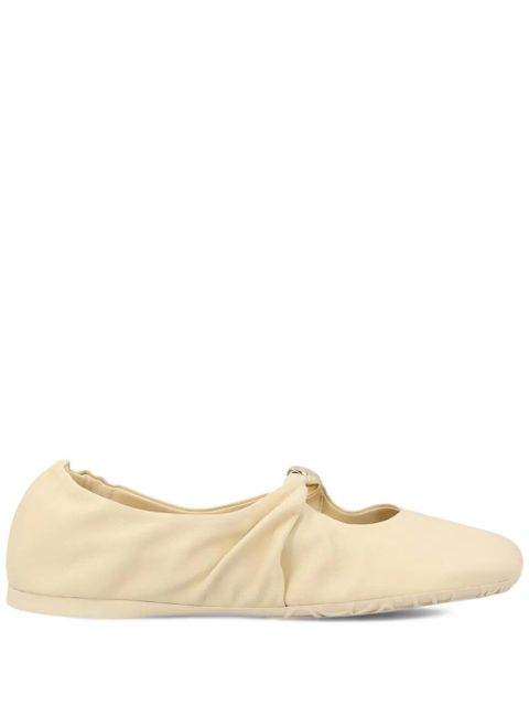 LOEWE Pebble Soft pleated knot ballet flats - Neutrals - zdjęcie produktu nr 1