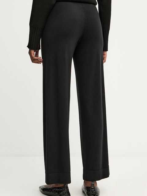 Liviana Conti spodnie wełniane kolor czarny szerokie high waist CNTA16 - zdjęcie produktu nr 2