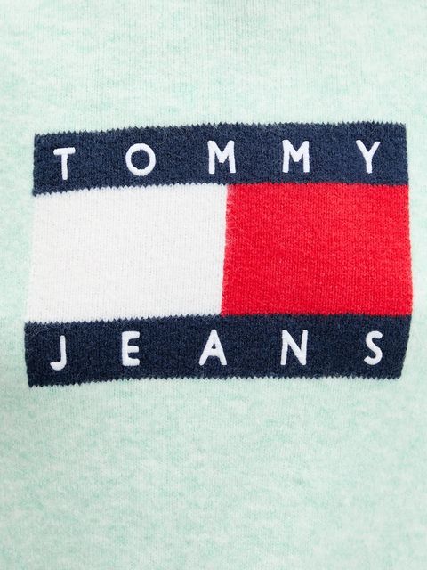 Tommy Jeans sweter z dodatkiem wełny damski kolor turkusowy lekki DW0DW21782