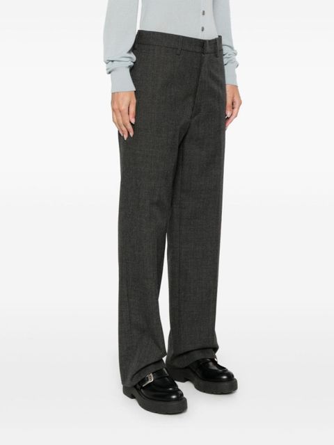 Miu Miu logo-patch trousers - Grey