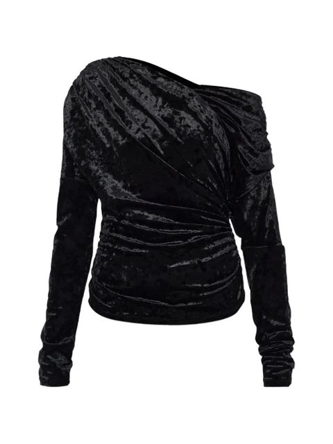 GANNI long-sleeve one-shoulder top - Black - zdjęcie produktu nr 1