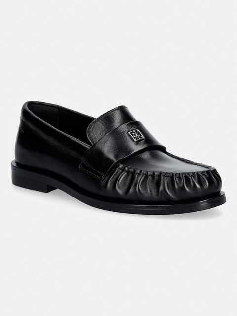 Calvin Klein loafersy damskie skórzane ROUND LOAFER LTH HDW - zdjęcie produktu nr 2