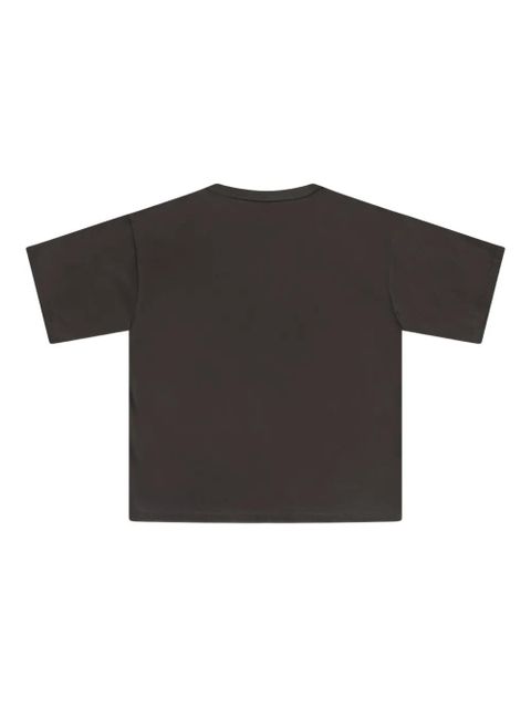 AREA crystal-cluster flower T-shirt - Grey