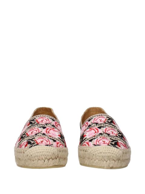 Prada floral-embroidered espadrilles - Neutrals