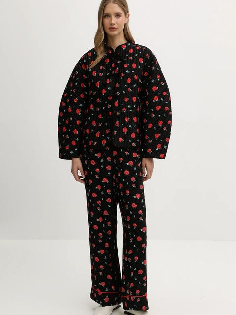 The Sleeper spodnie damskie kolor czarny szerokie high waist PSPT03F021N