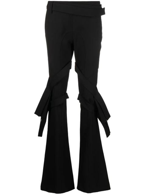 AMBUSH strap-detail flared trousers - Black - zdjęcie produktu nr 1
