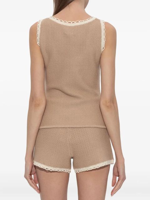 Posse Willow crochet-trim top - Neutrals