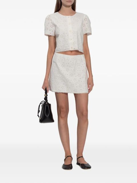 Posse Salma floral-embroidered crop top - White - zdjęcie produktu nr 2