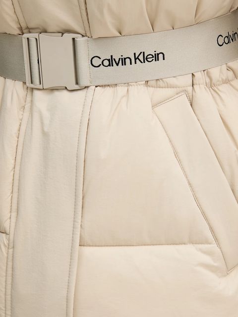 Calvin Klein Jeans kurtka kolor beżowy zimowa LV047D507G