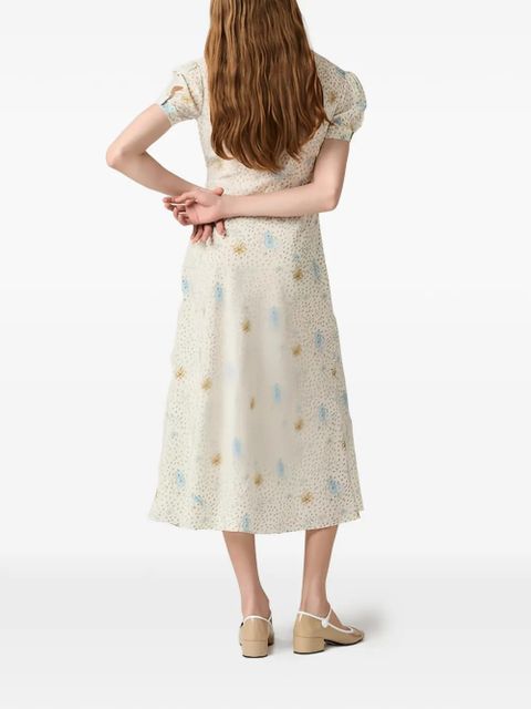 Miu Miu long crêpe de chine dress - Neutrals
