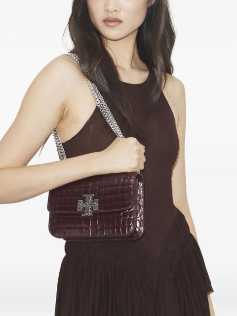 Tory Burch small Eleanor croc-embossed shoulder bag - Brown