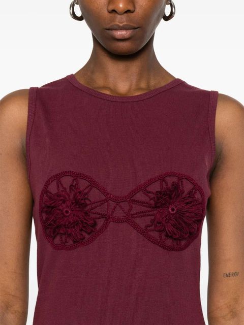 Magda Butrym flower-appliqué midi dress - Purple