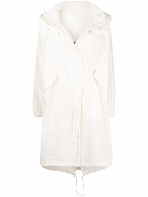 Jil Sander logo-print hooded raincoat - White - zdjęcie produktu nr 1