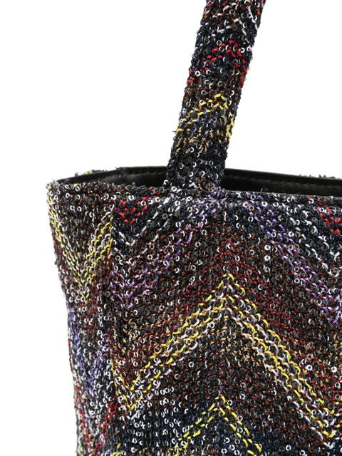 Missoni mini Caperdoni sequin chevron tote bag - Black