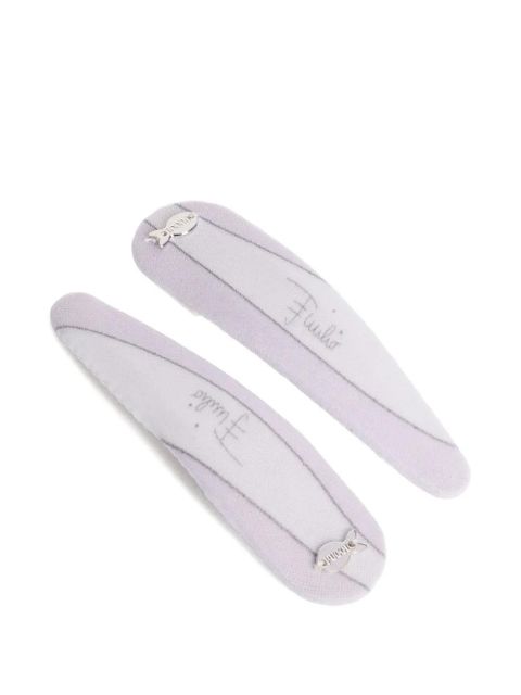 PUCCI logo-print hair clips - Purple - zdjęcie produktu nr 1