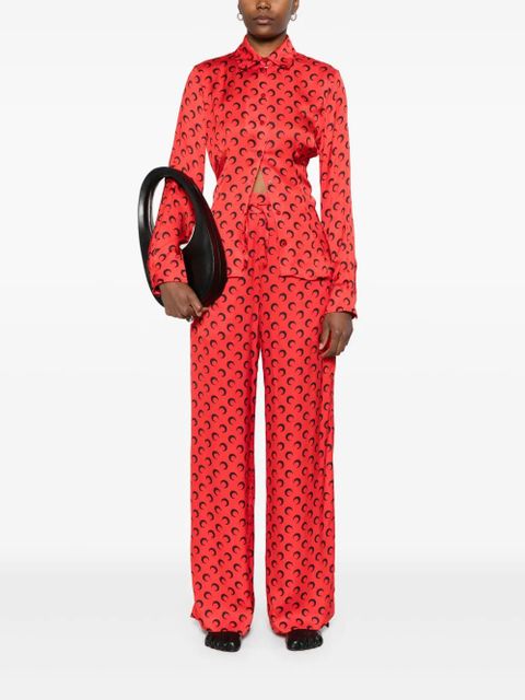 Marine Serre Crescent Moon-print shirt - Red