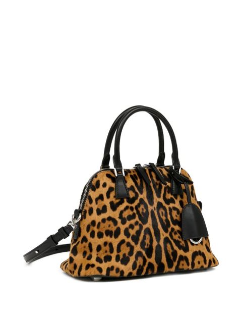 Maison Margiela 5AC leopard calf-hair mini bag - Brown