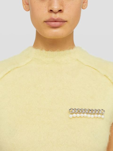 Jil Sander freshwater pearl brooch - Grey