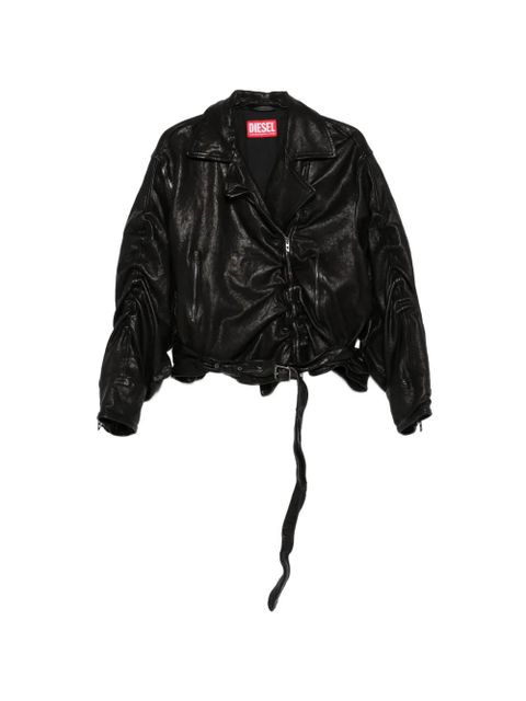 Diesel L-Oys long-sleeve leather jacket - Black - zdjęcie produktu nr 1