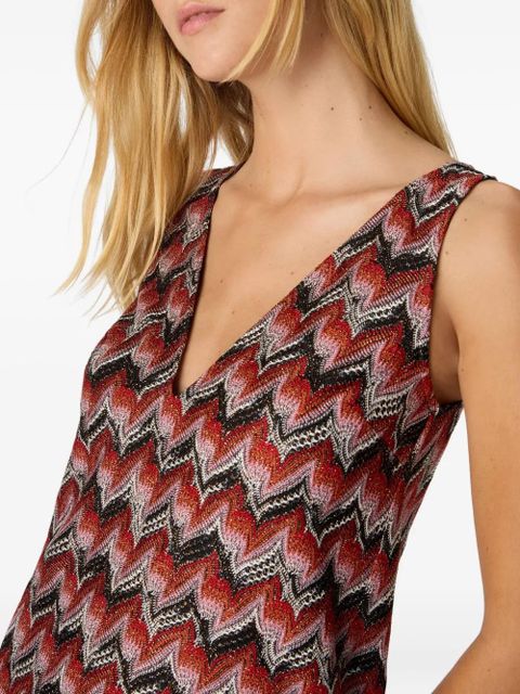 Missoni zigzag-pattern mini dress - Red