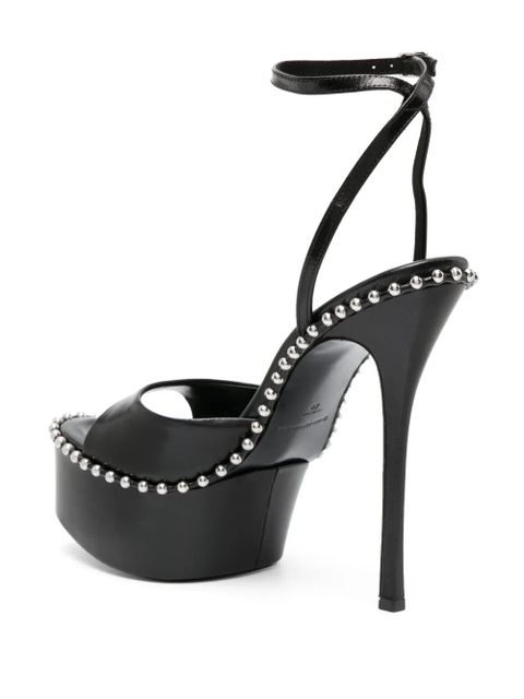 Alexander Wang Nova 145mm platform leather sandals - Black