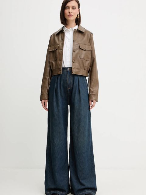 Guess kurtka DORA kolor brązowy przejściowa W5YL35 WHGW0