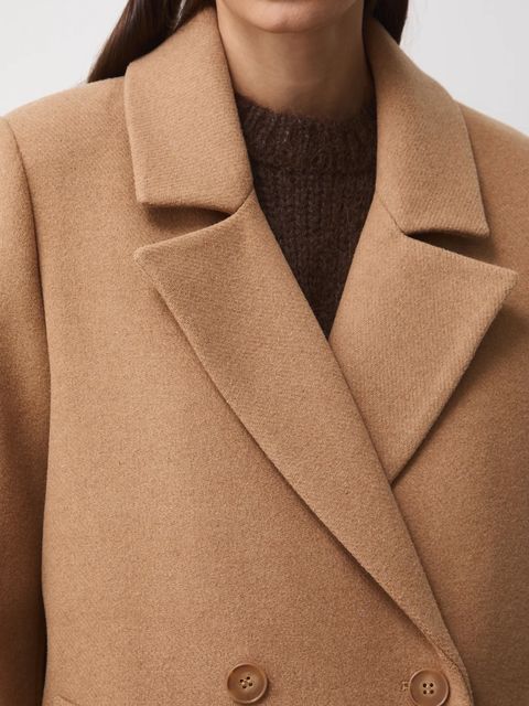 Medicine płaszcz z domieszką wełny damski kolor beżowy