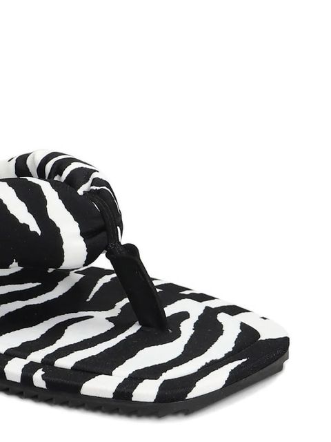 The Attico zebra-print flip-flops - White