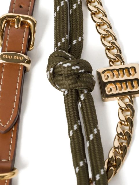 Miu Miu logo-plaque multi-chain keyrings - Brown - zdjęcie produktu nr 2
